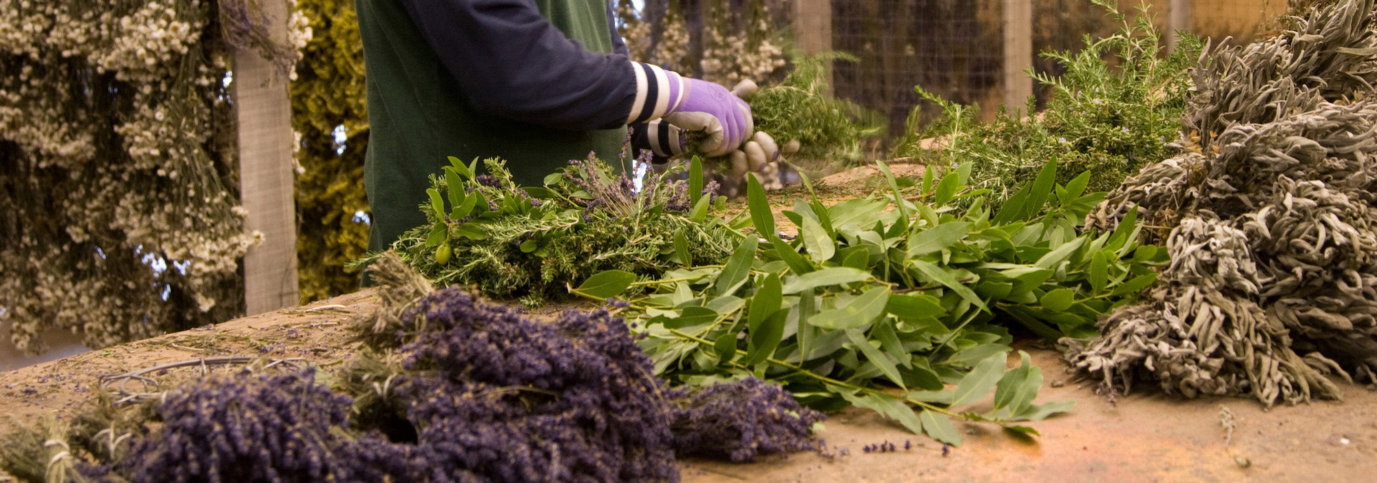 employee making wreaths