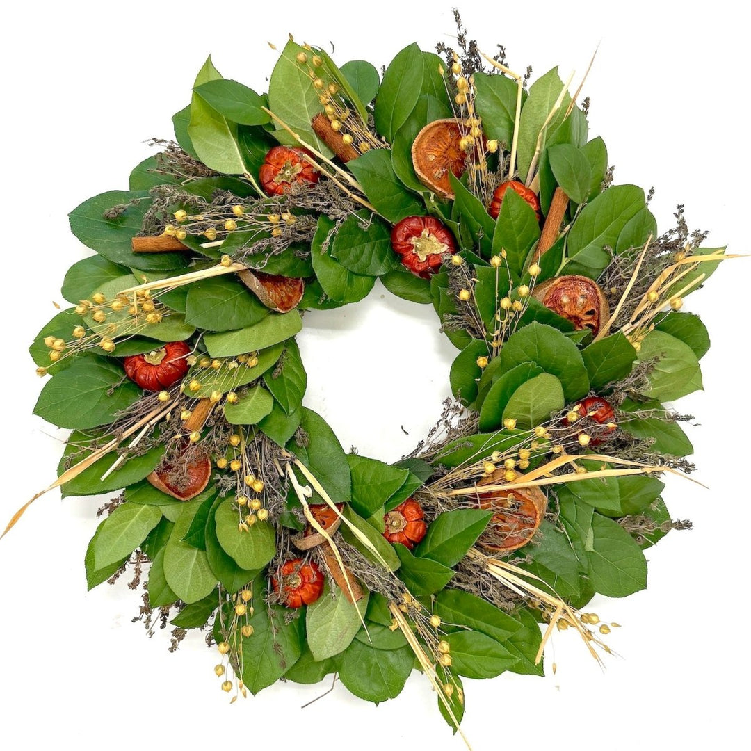 Celebrate Fall Wreath - Creekside Farms Celebrate the fall season with this vibrant harvest wreath 18"/22"