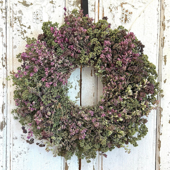 Charming Oregano Wreath - Creekside Farms Handmade with three different oreganos wreath 16" or 20"