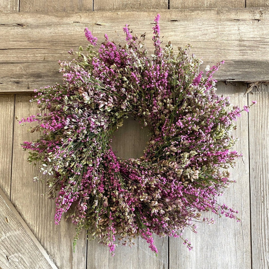 Fresh Heather & Oregano Wreath - Creekside Farms For a limited time, enjoy fresh heather mixed with oregano wreath 16"