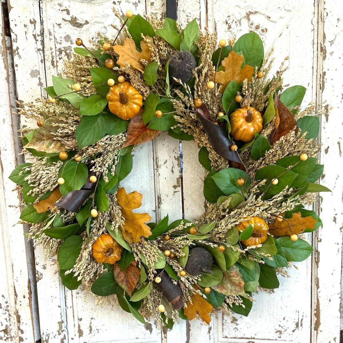 Fall Wreath White Pumpkins | Fall Wreath | Autumn wreath | Fall Wedding Decor | Fall Home Decor | Halloween Home Decor buy