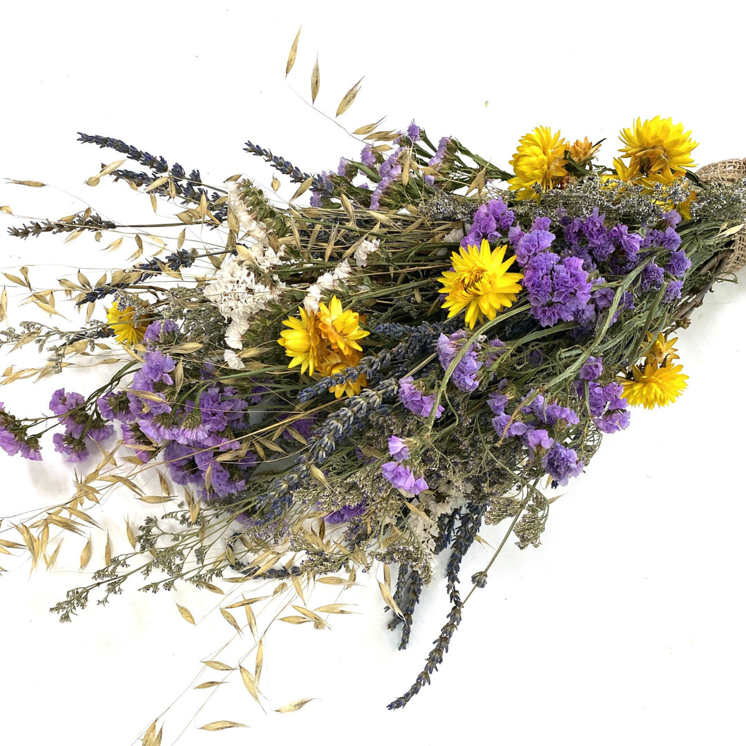 Dried Meadow Bouquet - Creekside Farms Beautiful bouquet of bay, statice and ammobium 21" tall