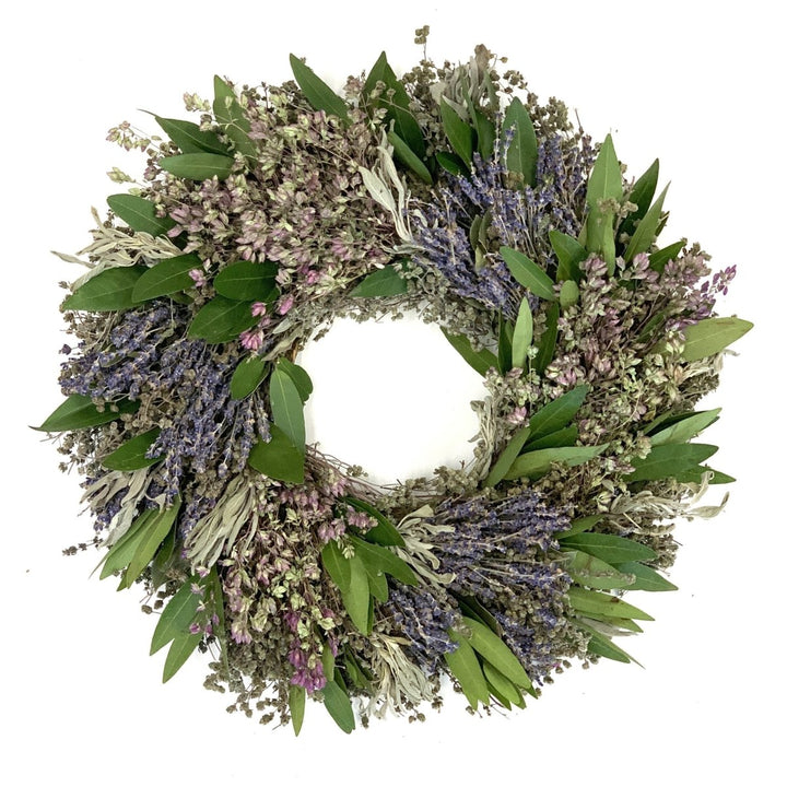 Essential Wreath Subscription - Creekside Farms Handmade with combinations of fresh eucalyptus and dried herbs wreaths for each season 16"/16"/20"/20"