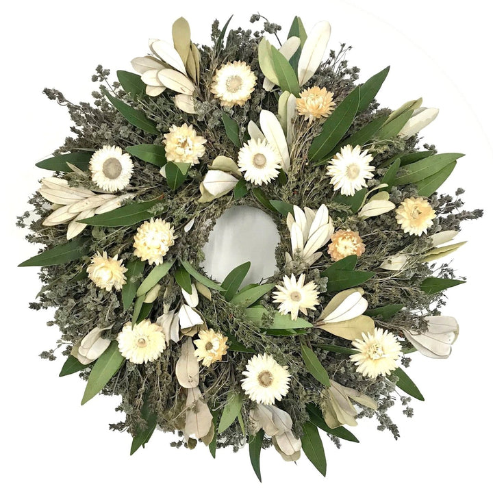 Essential Wreath Subscription - Creekside Farms Handmade with combinations of fresh eucalyptus and dried herbs wreaths for each season 16"/16"/20"/20"