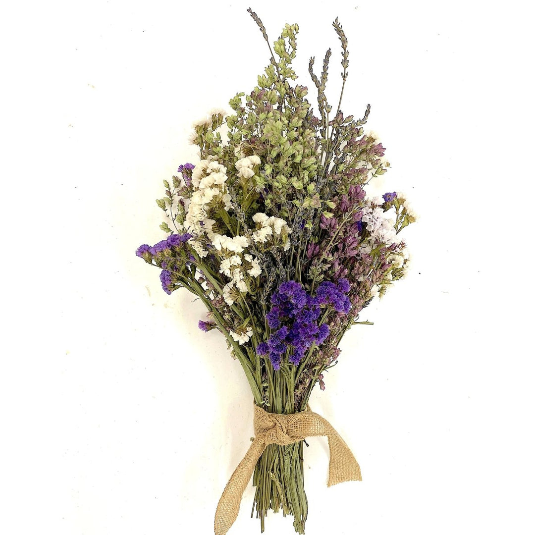 Floral Dried Bouquet - Creekside Farms Sweet dried bouquet is made with lavender, statice and oregano 20" tall