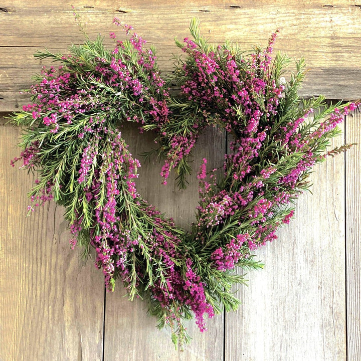 Rosemary and Heather Heart Wreath - Creekside Farms Enjoy the fresh heather and rosemary heart wreath 15"