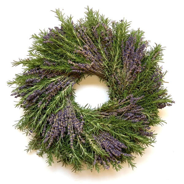 Fresh Lavender & Rosemary Handmade Herb Wreath by Creekside Farms