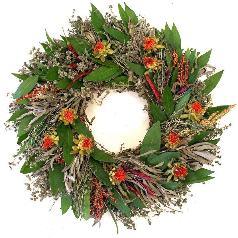 Safflower Herb Wreath 15" (set of 3) - Creekside Farms